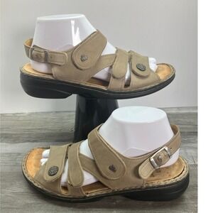 Finn Comfort Sansibar 82550 Taupe Leather Sandals Womens 39 Made in Germany